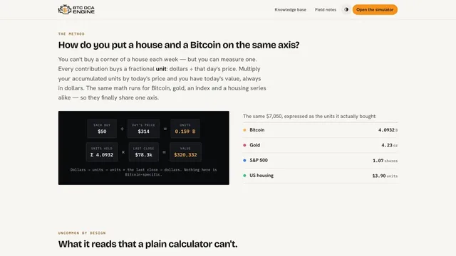 BTC DCA Engine — desktop view 3 of 8