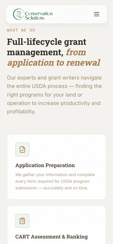 Conservation Solutions — mobile services