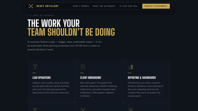 Heavy Artillery — workflow categories