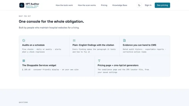 HPT Auditor — desktop view 5 of 9