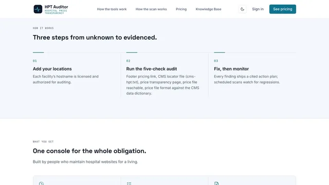 HPT Auditor — desktop view 4 of 9