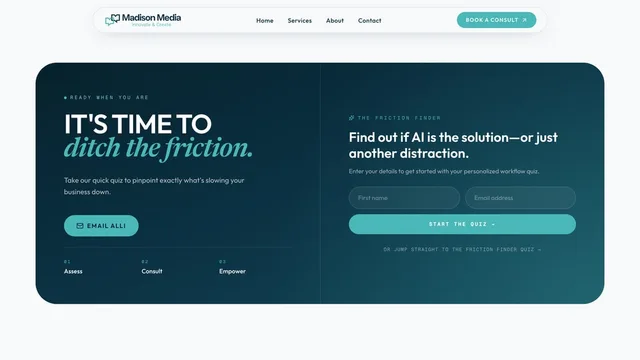 Madison Media — the Friction Finder quiz invitation