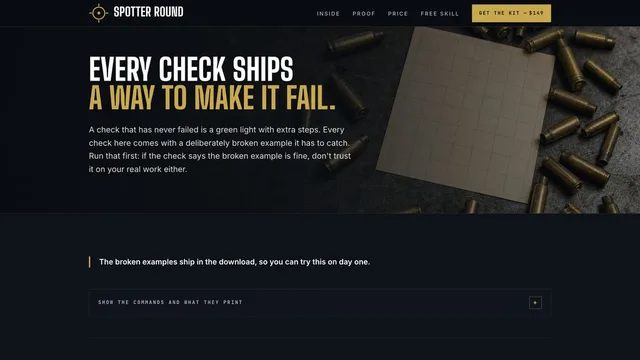Spotter Round — every check ships a way to fail